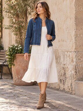 Anthropologie Pilcro Blue Denim Zip Jacket XSP